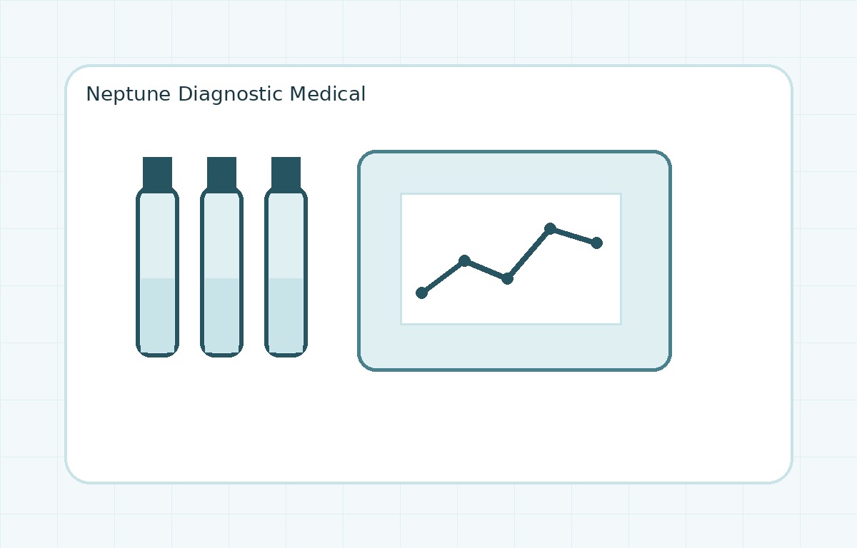 Practical everyday illustration with test tubes, reports, and analysis graphics.